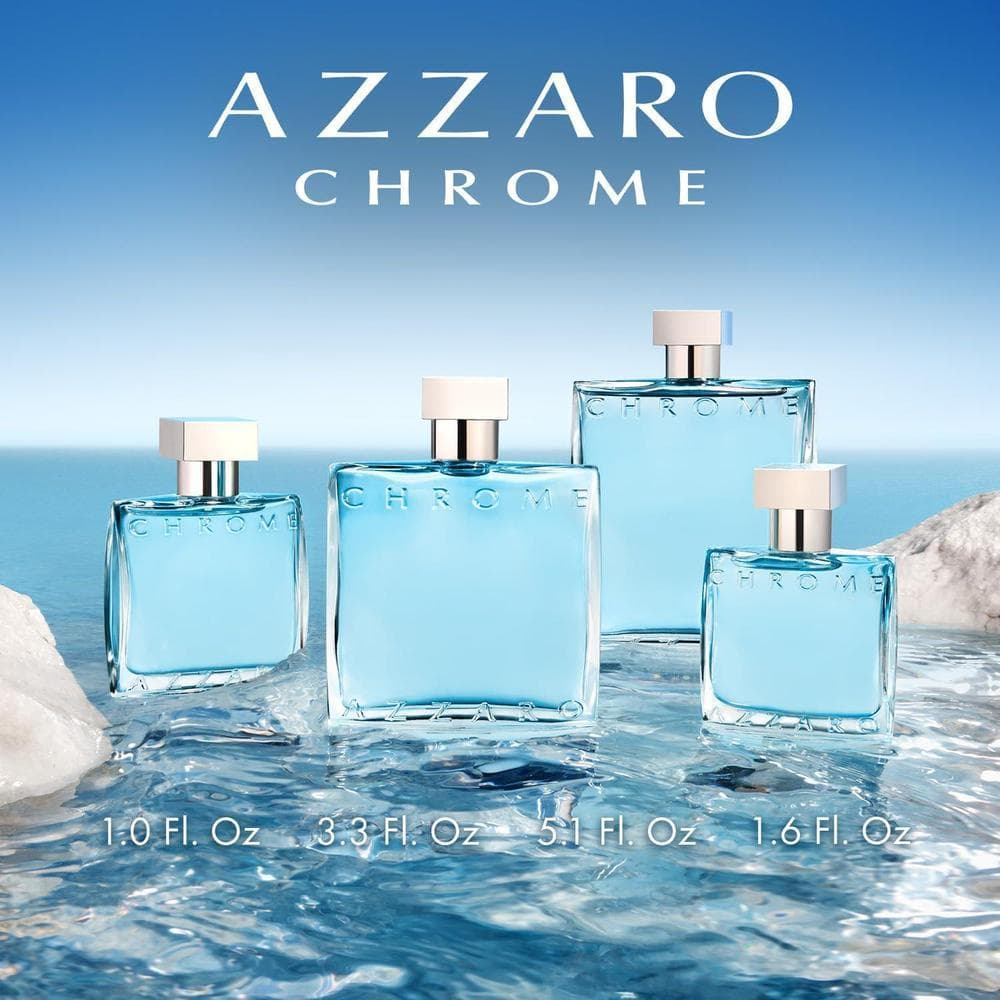 Azzaro Chrome Eau de Toilette Fresh Aquatic Mens Cologne