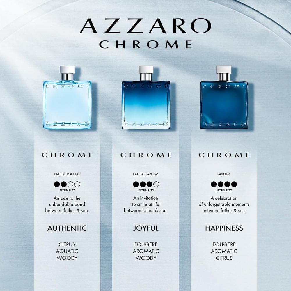 Azzaro Chrome Eau de Toilette Fresh Aquatic Mens Cologne