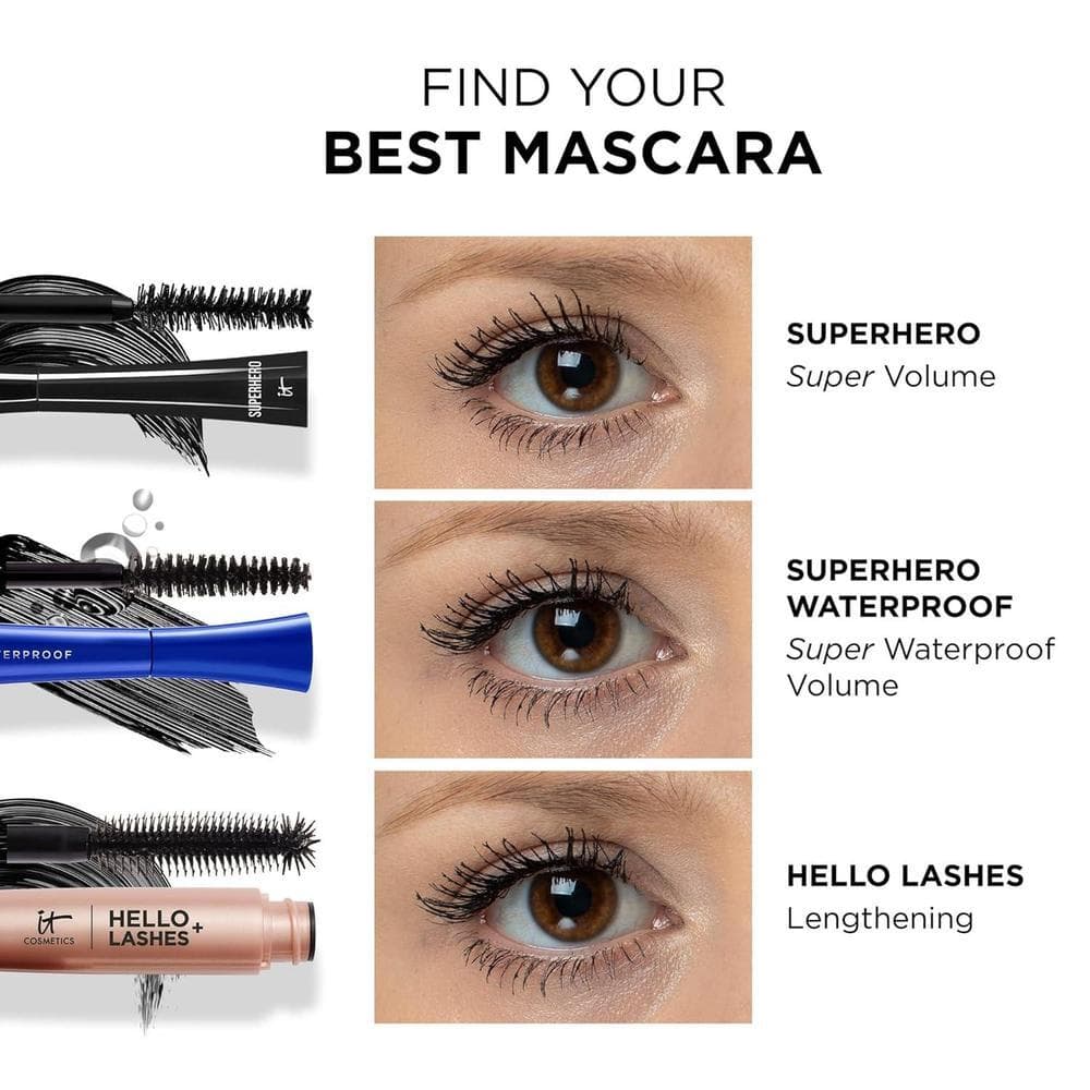 Máscara De Pestañas IT Cosmetics Superhéroe, Voluminizadora Y Alargadora Negra