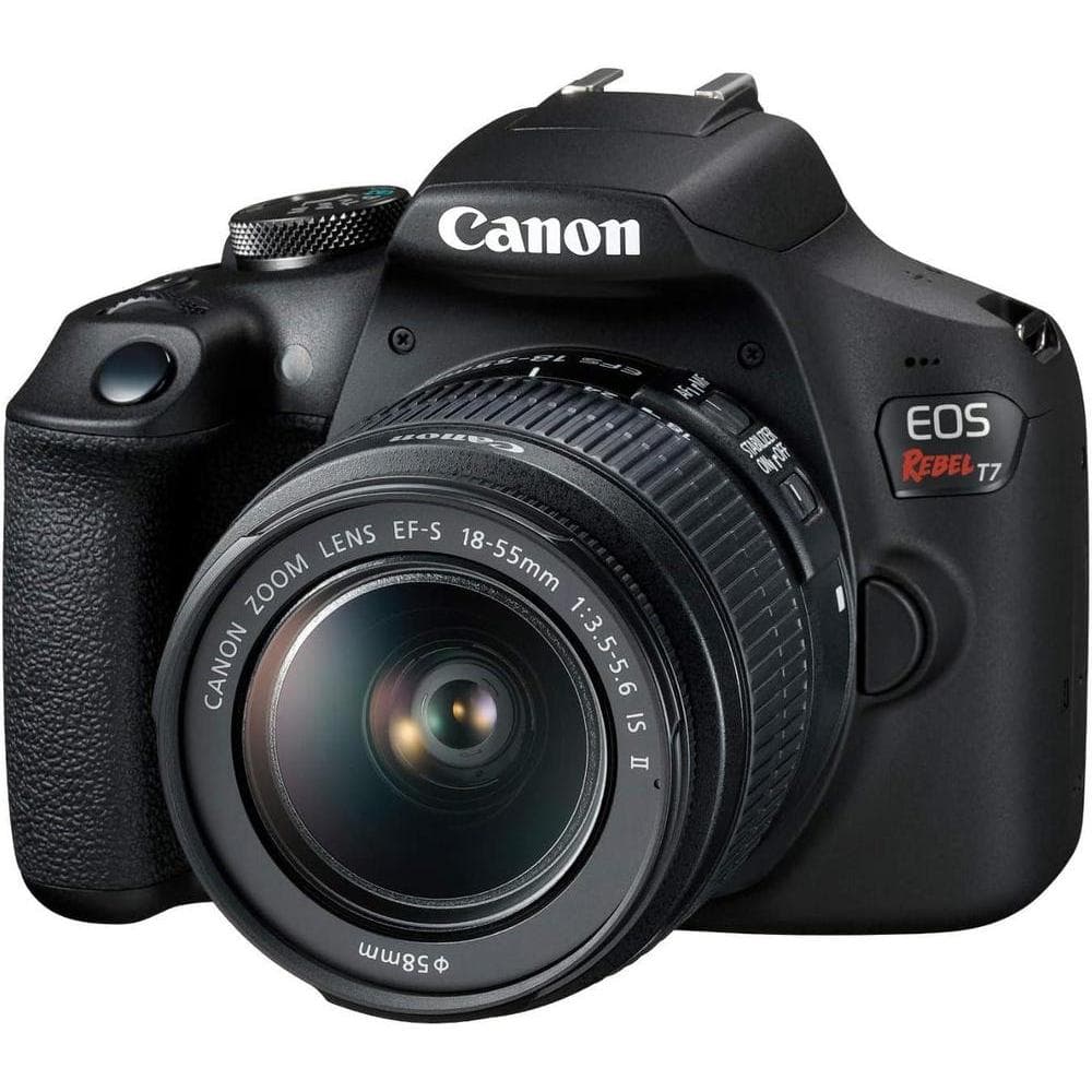Canon EOS Rebel T7 Cámara DSLR con lente de 18-55mm, Wi-Fi, sensor CMOS de 24.1 MP, procesador DIGIC 4+ y videos Full HD