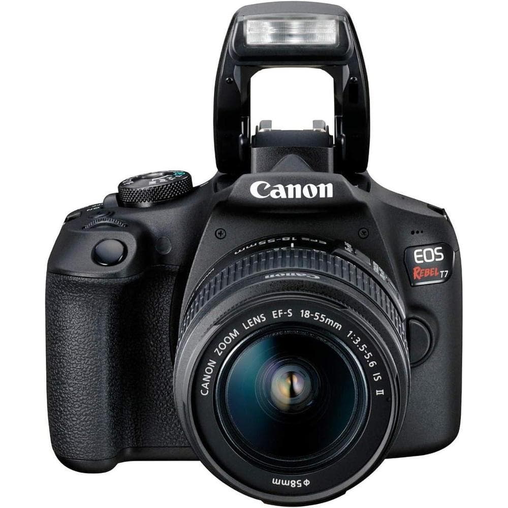 Canon EOS Rebel T7 Cámara DSLR con lente de 18-55mm, Wi-Fi, sensor CMOS de 24.1 MP, procesador DIGIC 4+ y videos Full HD