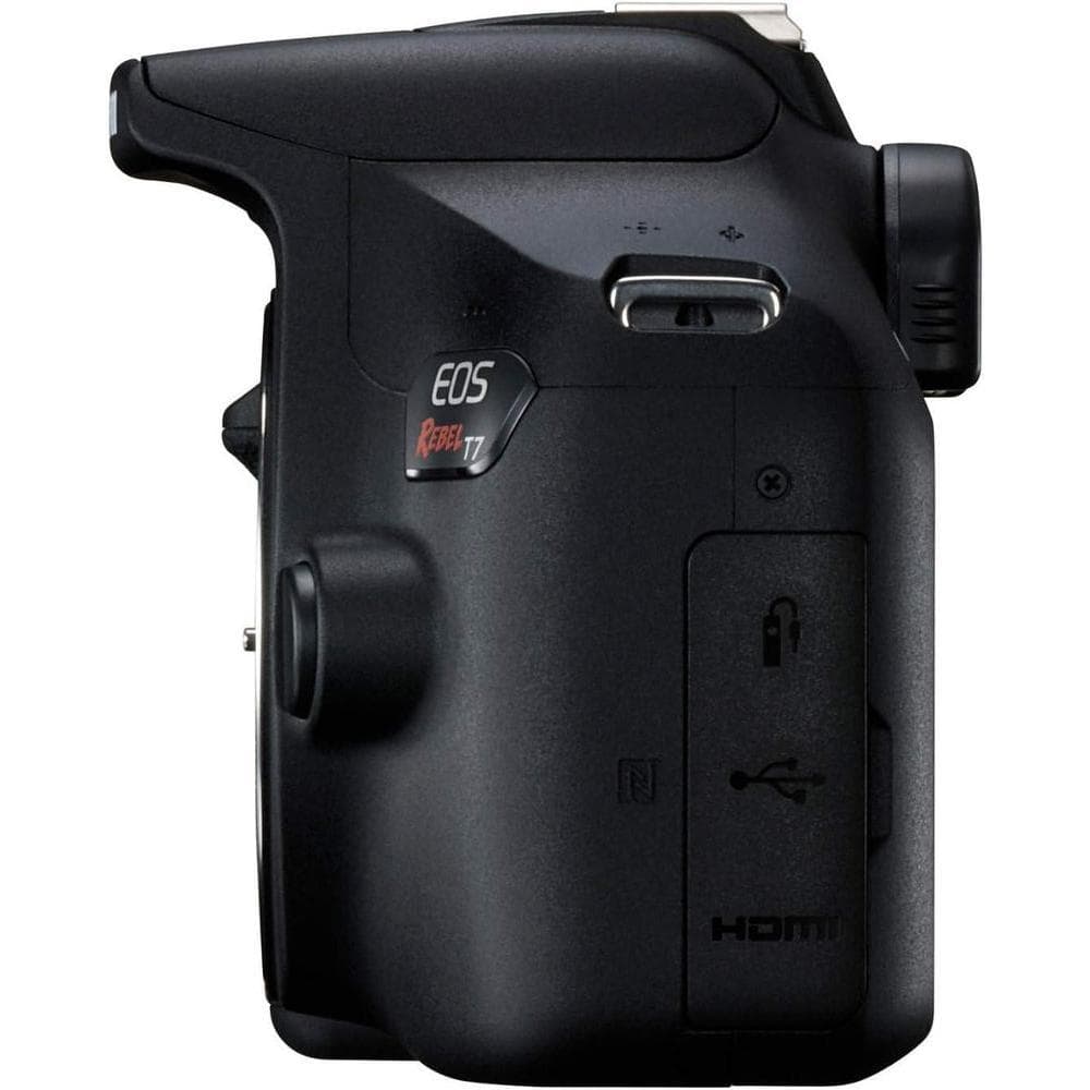 Canon EOS Rebel T7 Cámara DSLR con lente de 18-55mm, Wi-Fi, sensor CMOS de 24.1 MP, procesador DIGIC 4+ y videos Full HD