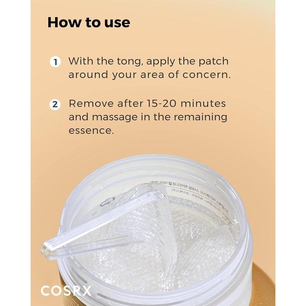 COSRX Parche avanzado para ojos de hidrogel de caracol, tratamiento hidratante, anti-hinchazón, sin parabenos