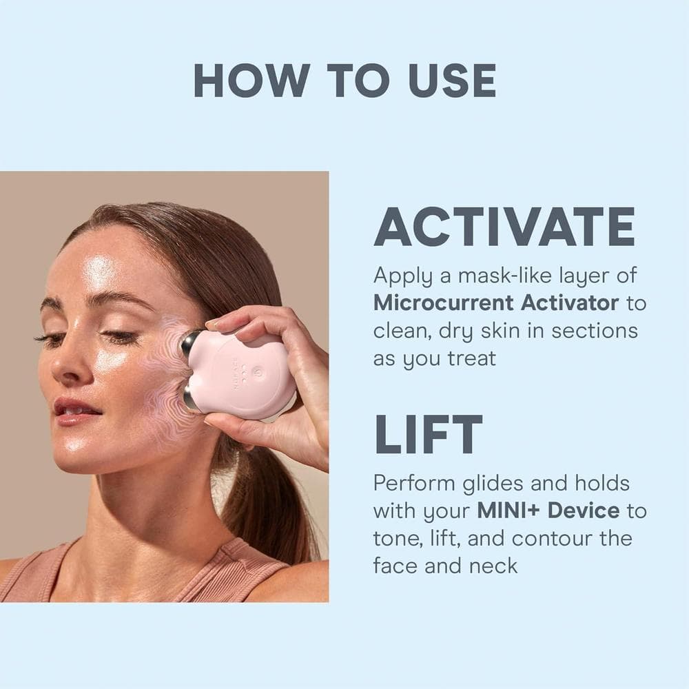 NuFACE MINI+ Kit De Dispositivo Facial De Microcorriente Para Esculpir, Levantar Y Tonificar La Piel, Aprobado Por La FDA