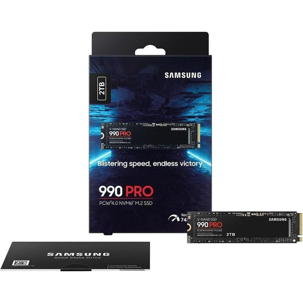 SAMSUNG Disco duro interno 990 PRO SSD NVMe, velocidades de lectura hasta 7,450 MB/s, PCIe Gen4 para estaciones de trabajo, juegos