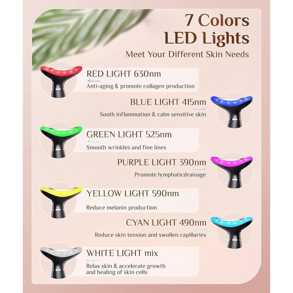 Máquinas Galvánicas de Colores: Terapia de Luz Roja para Cara y Cuello, Masajeador Facial contra Arrugas y Doble Mentón