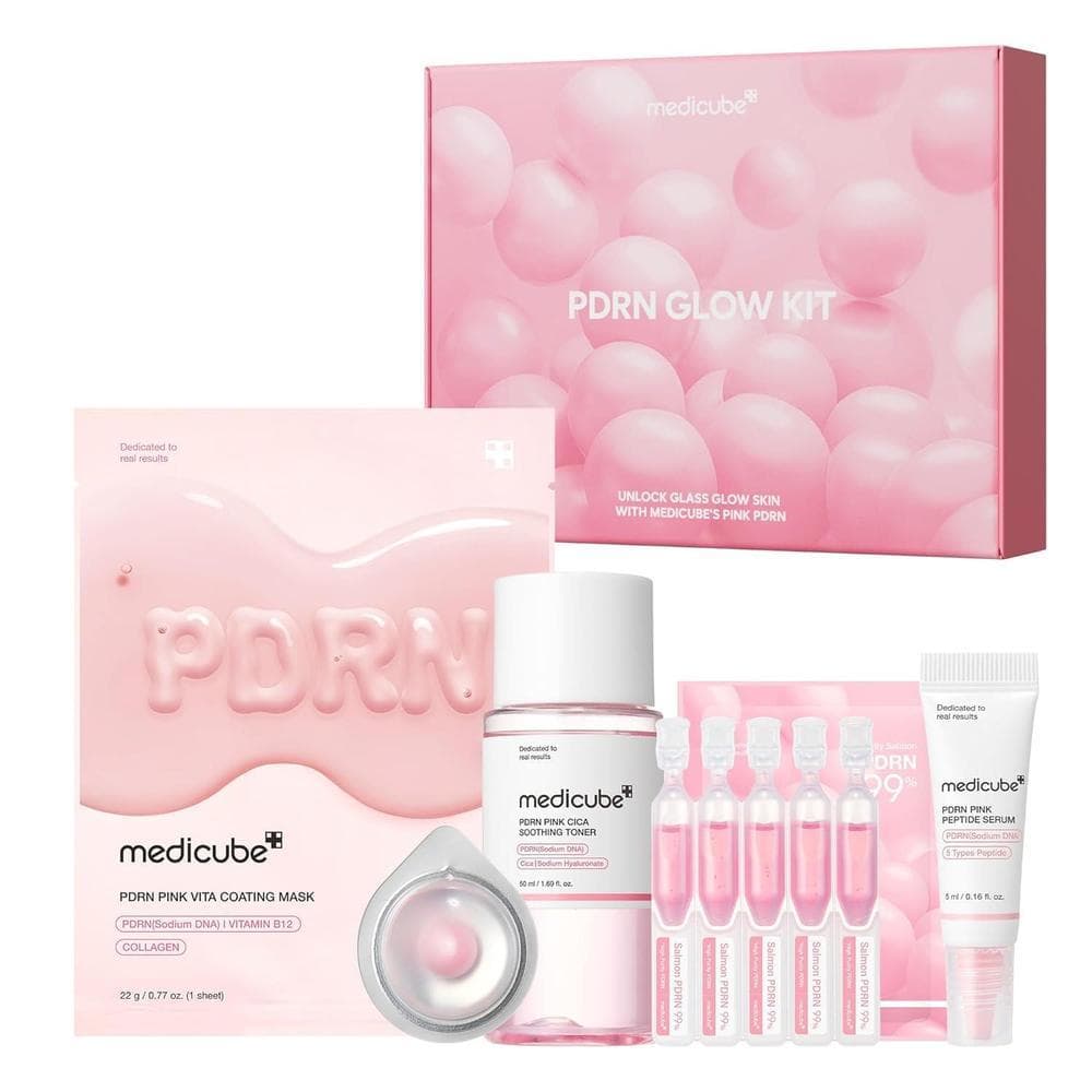 Medicube Kit de ADN de Salmón PDRN: Cuidado de la piel con tónico, suero y mascarilla para hidratar y reafirmar