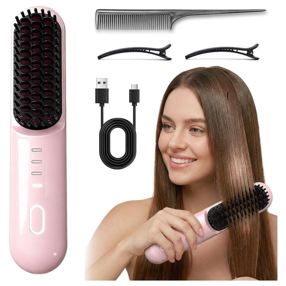Go Brush - Pro inalámbrico con calor rápido, 3 ajustes de temperatura, cuidado iónico y cerámico, USB-C recargable
