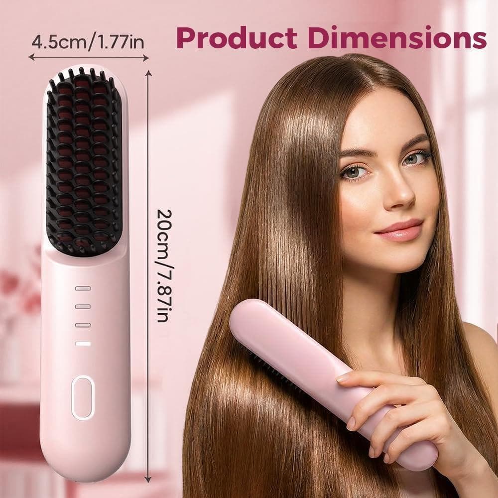 Go Brush - Pro inalámbrico con calor rápido, 3 ajustes de temperatura, cuidado iónico y cerámico, USB-C recargable